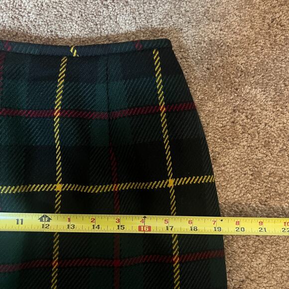 Vtg 90s Wool Blazer & Skirt 2-Pc Suit Size 10 Plaid Academia Professor Holiday - Picture 16 of 16